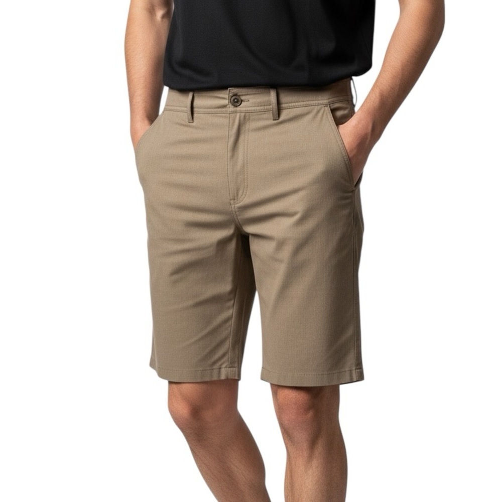 GOODFELLOW & Co Shorts Size 36W Tan Flat Front Lightweight Performance Wear